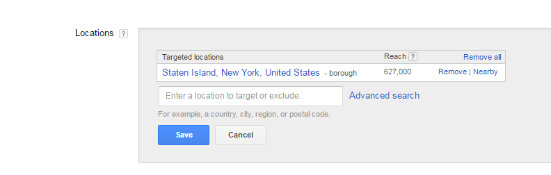 AdWords Location Settings For Psychologists