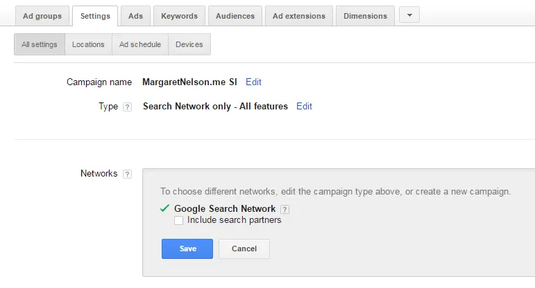 AdWords Therapist Sample Setup
