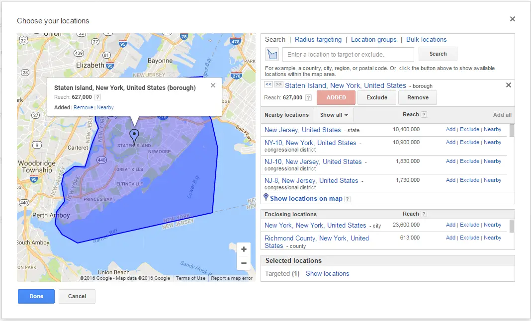 Location Targeting for Therapists in AdWords