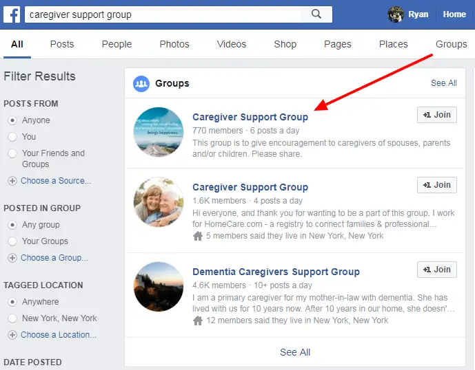 caregiver support group Facebook Search (1)-min