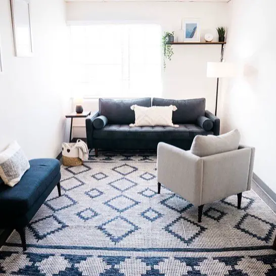 cozy blue therapy office