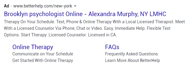 psychologist google ad example